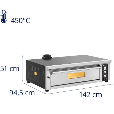 Piec do pizzy elektryczny z szamotem na 6 pizz śr. 33 cm 400 V 6600 W Piec do pizzy elektryczny z szamotem na 6 pizz śr. 33 cm 400 V 6600 W