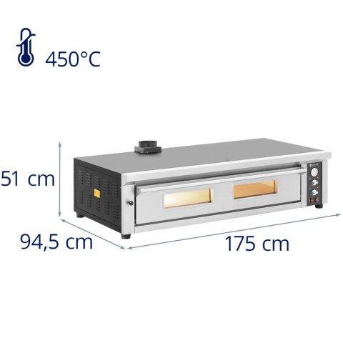 Piec do pizzy elektryczny z szamotem na 8 pizz śr. 33 cm 400 V 8400 W Piec do pizzy elektryczny z szamotem na 8 pizz śr. 33 cm 400 V 8400 W