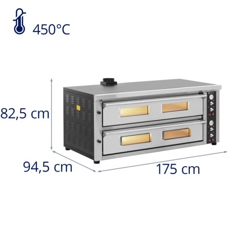 Piec do pizzy podwójny z szamotem na 16 pizz śr. 33 cm 400 V 16800 W Piec do pizzy podwójny z szamotem na 16 pizz śr. 33 cm 400 V 16800 W