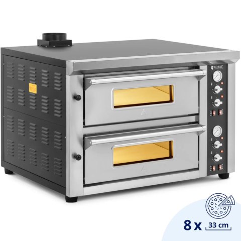 Piec do pizzy podwójny z szamotem na 8 pizz śr. 33 cm 400 V 8400 W Piec do pizzy podwójny z szamotem na 8 pizz śr. 33 cm 400 V 8400 W