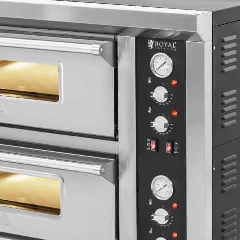 Piec do pizzy podwójny z szamotem na 8 pizz śr. 33 cm 400 V 8400 W Piec do pizzy podwójny z szamotem na 8 pizz śr. 33 cm 400 V 8400 W