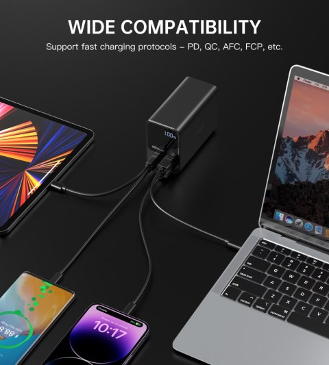 Powerbank stacja zasilania 27000 mAh 2x USB-A 2x USB-C 100W - czarny Powerbank stacja zasilania 27000 mAh 2x USB-A 2x USB-C 100W - czarny