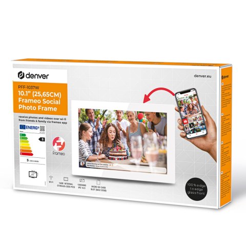 Ramka cyfrowa 10.1'' 16GB microSD WiFi microUSB Frameo PFF-1037W - biała Ramka cyfrowa 10.1'' 16GB microSD WiFi microUSB Frameo PFF-1037W - biała