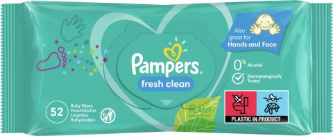 PAMPERS Chusteczki Nawilżane Fresh Clean 52 szt. - 12 op. PAMPERS Chusteczki Nawilżane Fresh Clean 52 szt. - 12 op.