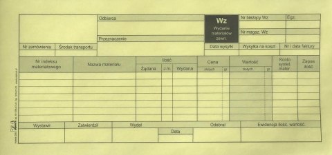 WZ - Wydanie Na Zewnątrz 1/3 A4 - PAPIRUS - 10 szt. WZ - Wydanie Na Zewnątrz 1/3 A4 - PAPIRUS - 10 szt.