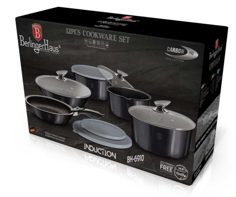 Zestaw garnków Click&Cook Berlinger Haus BH-6910 CARBON PRO Zestaw garnków Click&Cook Berlinger Haus BH-6910 CARBON PRO