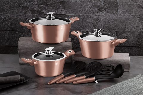 ZESTAW GARNKÓW GRANITOWYCH BERLINGER HAUS ROSE GOLD BH-6151 ZESTAW GARNKÓW GRANITOWYCH BERLINGER HAUS ROSE GOLD BH-6151