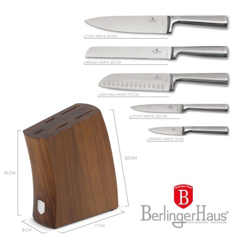 ZESTAW NOŻY BERLINGER HAUS BH-3124 ANTRACIT W BLOKU AKACJOWYM ZESTAW NOŻY BERLINGER HAUS BH-3124 ANTRACIT W BLOKU AKACJOWYM