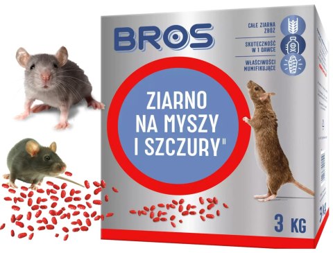 BROS - ziarno na myszy i szczury 3kg BROS - ziarno na myszy i szczury 3kg
