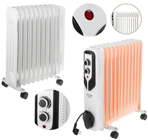 Grzejnik Olejowy (11 żeberek) 2500W ADLER AD 7817 Grzejnik Olejowy (11 żeberek) 2500W ADLER AD 7817