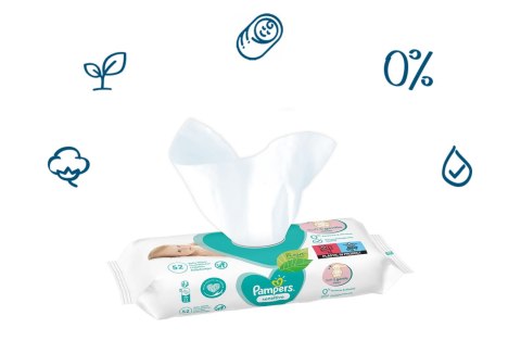 PAMPERS Chusteczki Nawilżane Sensitive 52 szt. - 12 op. PAMPERS Chusteczki Nawilżane Sensitive 52 szt. - 12 op.