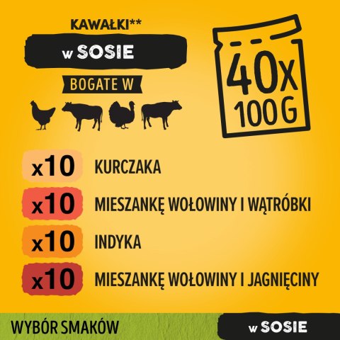 PEDIGREE Mixed Selection with Vegetables Sos Ind/Jag/Woł/Kur 40x100g PEDIGREE Mixed Selection with Vegetables Sos Ind/Jag/Woł/Kur 40x100g