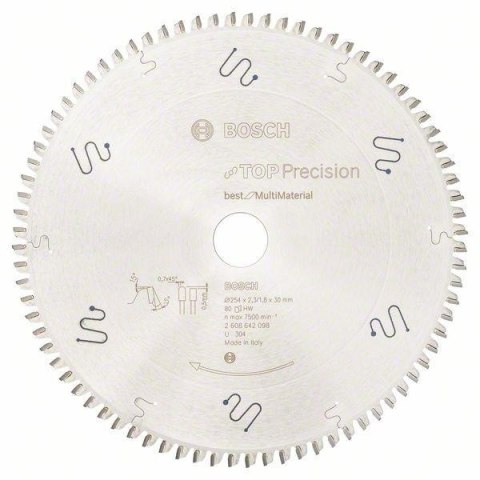 PIŁA TARCZOWA TOP PRECISION BEST FOR MULTI MATERIA 254*30/80 PIŁA TARCZOWA TOP PRECISION BEST FOR MULTI MATERIA 254*30/80