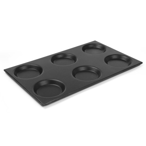 Taca aluminiowa GN 1/1 z formami okręgami 125mm z powłoką nieprzywierającą 530x325mm Hendi 808757 Taca aluminiowa GN 1/1 z formami okręgami 125mm z powłoką nieprzywierającą 530x325mm Hendi 808757