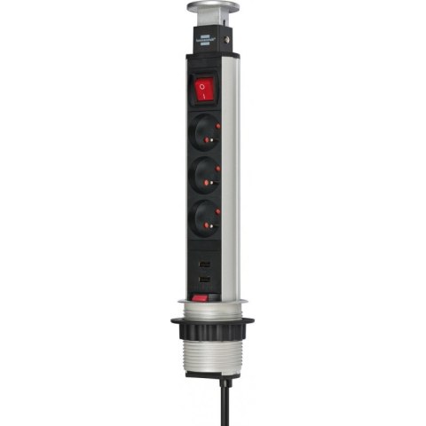 Listwa zasilająca Tower Power 3 gniazda 2 usb 2m Brennenstuhl 1396201013 Listwa zasilająca Tower Power 3 gniazda 2 usb 2m Brennenstuhl 1396201013