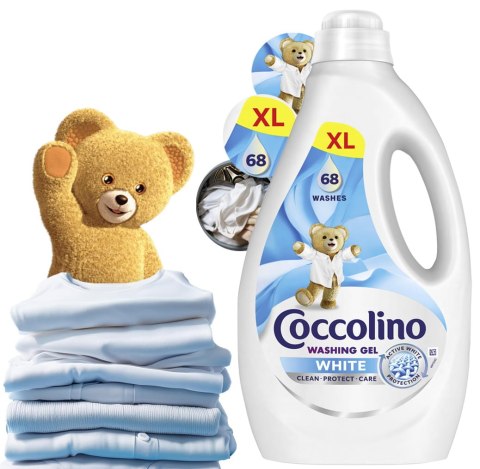 Coccolino White XL Żel Do Prania Białych Tkanin 68 Prań 2,72l Coccolino White XL Żel Do Prania Białych Tkanin 68 Prań 2,72l
