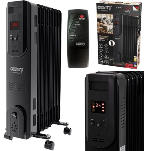 Grzejnik Olejowy Czarny (7 żeberek) 1500W CAMRY CR 7812 Grzejnik Olejowy Czarny (7 żeberek) 1500W CAMRY CR 7812