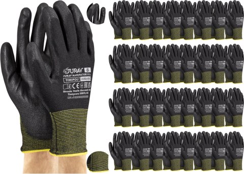 Rękawice Robocze Czarne J-TIMIPOLI_BB - 120 Par (10 - XL) Rękawice Robocze Czarne J-TIMIPOLI_BB - 120 Par (10 - XL)