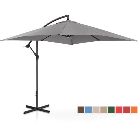 Parasol ogrodowy na wysięgniku kwadratowy 250 x 250 cm ciemnoszary Parasol ogrodowy na wysięgniku kwadratowy 250 x 250 cm ciemnoszary