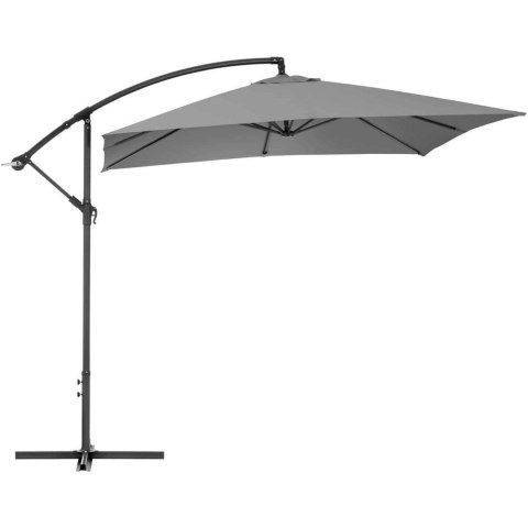 Parasol ogrodowy na wysięgniku kwadratowy 250 x 250 cm ciemnoszary Parasol ogrodowy na wysięgniku kwadratowy 250 x 250 cm ciemnoszary