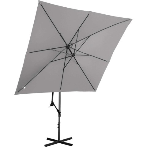Parasol ogrodowy na wysięgniku kwadratowy 250 x 250 cm ciemnoszary Parasol ogrodowy na wysięgniku kwadratowy 250 x 250 cm ciemnoszary