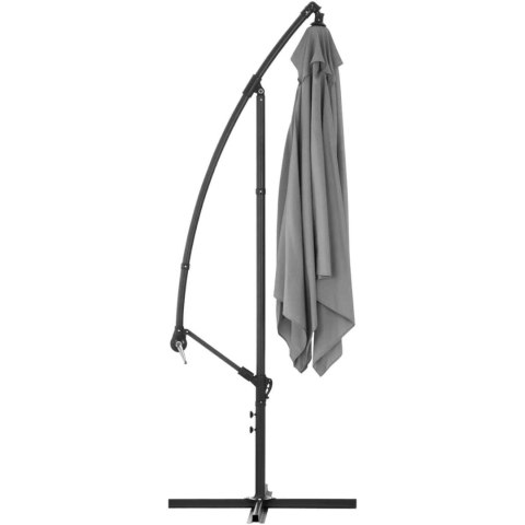 Parasol ogrodowy na wysięgniku kwadratowy 250 x 250 cm ciemnoszary Parasol ogrodowy na wysięgniku kwadratowy 250 x 250 cm ciemnoszary