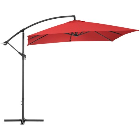 Parasol ogrodowy na wysięgniku kwadratowy 250 x 250 cm czerwony Parasol ogrodowy na wysięgniku kwadratowy 250 x 250 cm czerwony