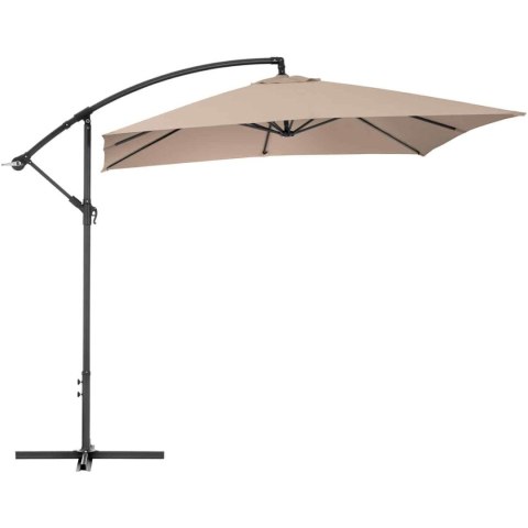 Parasol ogrodowy na wysięgniku kwadratowy 250 x 250 cm kremowy Parasol ogrodowy na wysięgniku kwadratowy 250 x 250 cm kremowy