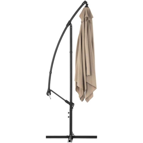Parasol ogrodowy na wysięgniku kwadratowy 250 x 250 cm kremowy Parasol ogrodowy na wysięgniku kwadratowy 250 x 250 cm kremowy