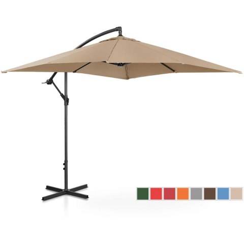 Parasol ogrodowy na wysięgniku kwadratowy 250 x 250 cm szarobrązowy Parasol ogrodowy na wysięgniku kwadratowy 250 x 250 cm szarobrązowy