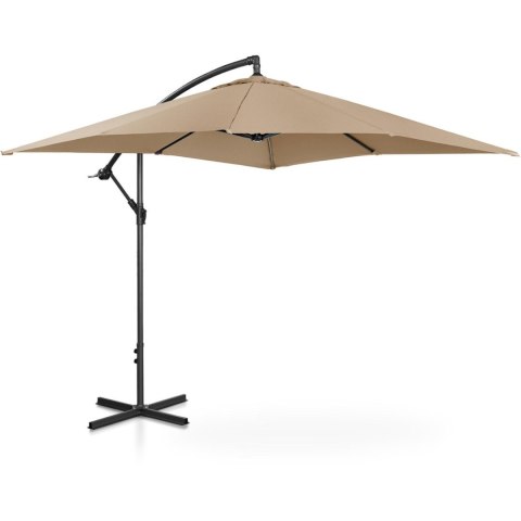Parasol ogrodowy na wysięgniku kwadratowy 250 x 250 cm szarobrązowy Parasol ogrodowy na wysięgniku kwadratowy 250 x 250 cm szarobrązowy
