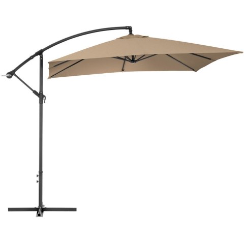 Parasol ogrodowy na wysięgniku kwadratowy 250 x 250 cm szarobrązowy Parasol ogrodowy na wysięgniku kwadratowy 250 x 250 cm szarobrązowy