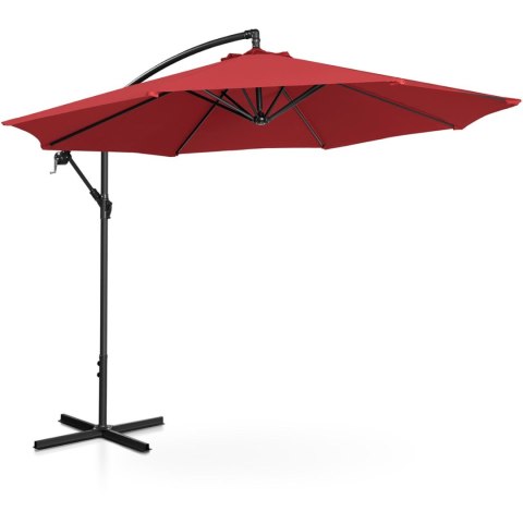 Parasol ogrodowy na wysięgniku okrągły uchylny śr. 300 cm bordowy Parasol ogrodowy na wysięgniku okrągły uchylny śr. 300 cm bordowy