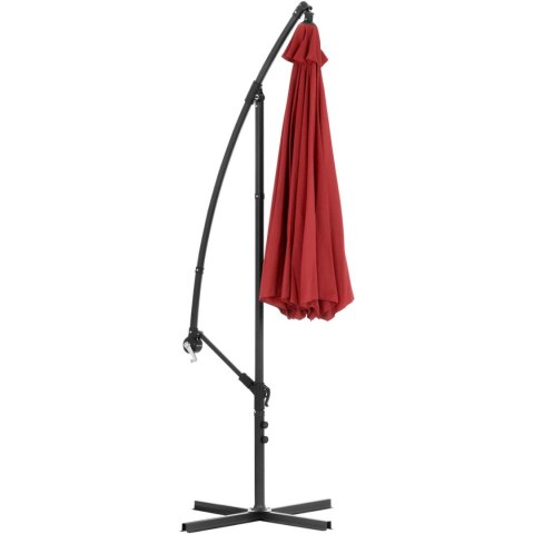 Parasol ogrodowy na wysięgniku okrągły uchylny śr. 300 cm bordowy Parasol ogrodowy na wysięgniku okrągły uchylny śr. 300 cm bordowy