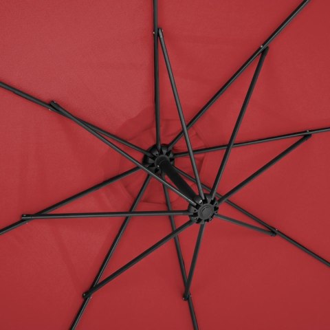 Parasol ogrodowy na wysięgniku okrągły uchylny śr. 300 cm bordowy Parasol ogrodowy na wysięgniku okrągły uchylny śr. 300 cm bordowy
