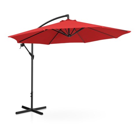 Parasol ogrodowy na wysięgniku okrągły uchylny śr. 300 cm czerwony Parasol ogrodowy na wysięgniku okrągły uchylny śr. 300 cm czerwony