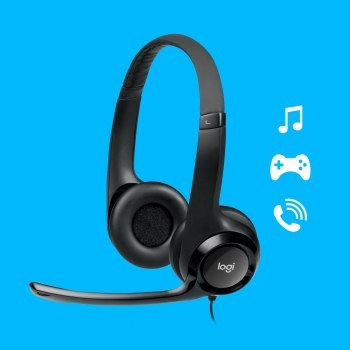 Słuchawki - Słuchawki nauszne z mikrofonem Logitech H390 (czarne) Słuchawki - Słuchawki nauszne z mikrofonem Logitech H390 (czarne)
