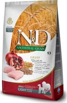 Farmina N&D Ancestral Grain Light sucha karma dla psa z kurczakiem 12kg Farmina N&D Ancestral Grain Light sucha karma dla psa z kurczakiem 12kg