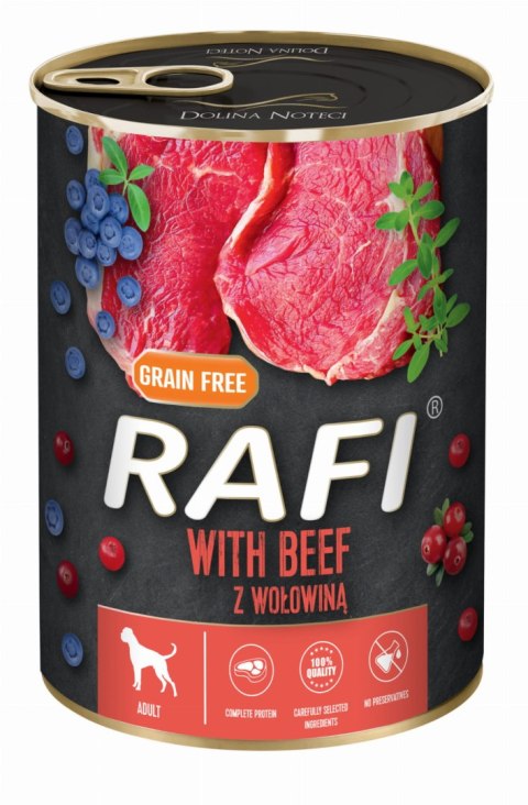 Karma Mokra Dla Psów RAFI z Wołowiną, Borówką i Żurawiną 400g - 48 szt. Karma Mokra Dla Psów RAFI z Wołowiną, Borówką i Żurawiną 400g - 48 szt.