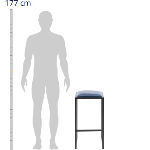 Stołek barowy hoker metalowy loft z tapicerką czarno niebieski - 2 szt. Stołek barowy hoker metalowy loft z tapicerką czarno niebieski - 2 szt.