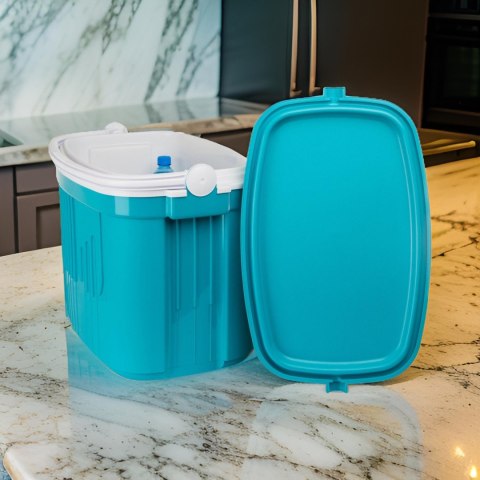 Lodówka turystyczna 42L KAMAI ICEBERG na wkłady mrożące, turkusowa z białą rączką Lodówka turystyczna 42L KAMAI ICEBERG na wkłady mrożące, turkusowa z białą rączką