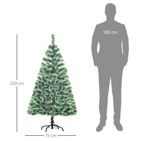 Choinka Sztuczna Zielono-Biała 416 Gałęzi 150 cm PAKO 830-123 Choinka Sztuczna Zielono-Biała 416 Gałęzi 150 cm PAKO 830-123