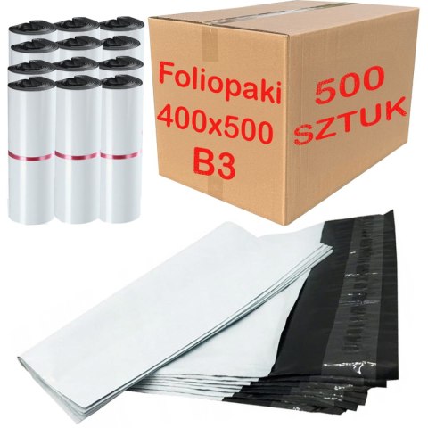 Foliopaki Kurierskie Białe B3 400x500mm - 500 szt. Foliopaki Kurierskie Białe B3 400x500mm - 500 szt.