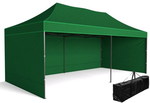 Pawilon handlowy ekspresowy - 3x6 m - 3 ściany - zielony Pawilon handlowy ekspresowy - 3x6 m - 3 ściany - zielony