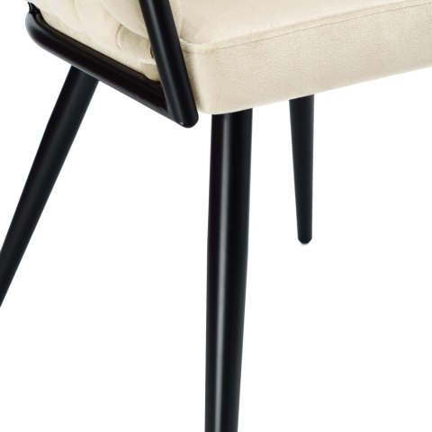 Krzesło welurowe plecione ASTON VELVET beżowe Krzesło welurowe plecione ASTON VELVET beżowe