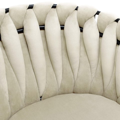 Krzesło welurowe plecione ASTON VELVET beżowe Krzesło welurowe plecione ASTON VELVET beżowe