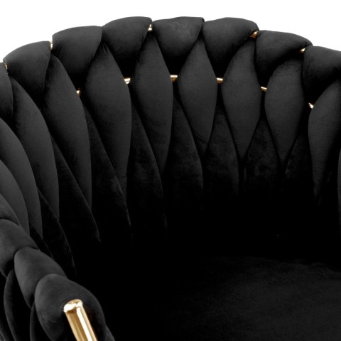 Krzesło welurowe plecione COFTON Gold VELVET Czarny Krzesło welurowe plecione COFTON Gold VELVET Czarny