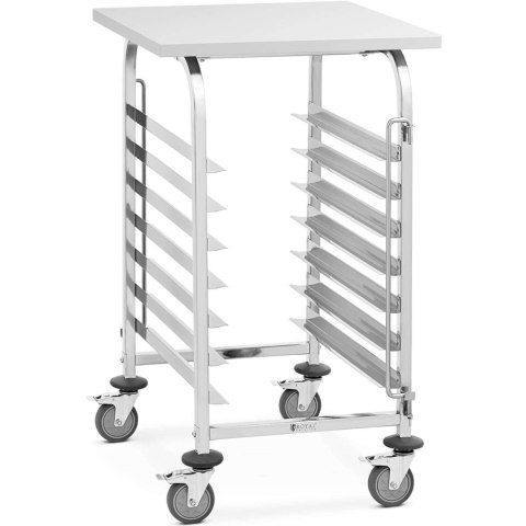 Wózek kelnerski cateringowy z półką do transportu 7 tac 60 x 60 cm z półką Wózek kelnerski cateringowy z półką do transportu 7 tac 60 x 60 cm z półką