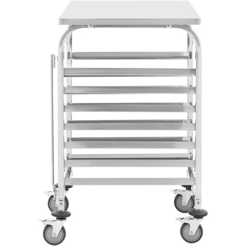 Wózek kelnerski cateringowy z półką do transportu 7 tac 60 x 60 cm z półką Wózek kelnerski cateringowy z półką do transportu 7 tac 60 x 60 cm z półką