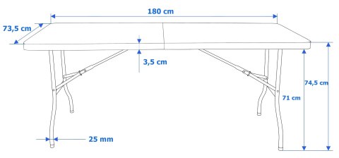 Zestaw Cateringowy WOODLAN Stół 180 cm + 6 Krzeseł Zestaw Cateringowy WOODLAN Stół 180 cm + 6 Krzeseł